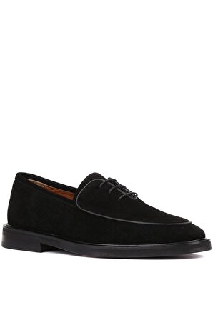 Shoetyle - Siyah Süet Bağcıklı Erkek Klasik Ayakkabı 250-7511
