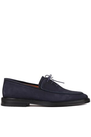 Shoetyle - Lacivert Nubuk Bağcıklı Erkek Klasik Ayakkabı 250-7511