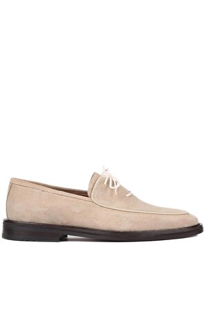 Shoetyle - Bej Süet Bağcıklı Erkek Klasik Ayakkabı 250-7511