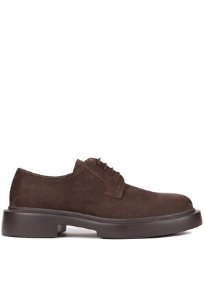 Shoetyle - Kahverengi Nubuk Deri Bağcıklı Erkek Klasik Ayakkabı 250-451