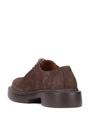 Shoetyle - Kahverengi Nubuk Deri Bağcıklı Erkek Klasik Ayakkabı 250-451