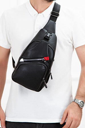bizoon Suni2023 USB Girişli Siyah Çapraz Çanta Bodybag