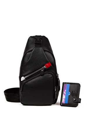 bizoon Suni2023 USB Girişli Siyah Çapraz Çanta Bodybag