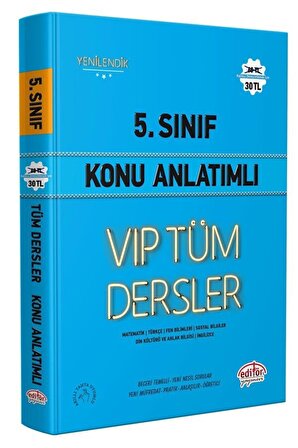 5. Sınıf Tüm Dersler Vip Konu Anlatımlı + Soru Bankası + Yaprak Test + 6 Fasiküllü Deneme 4 Lü Set