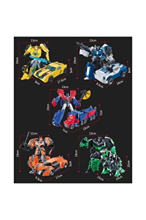 Kdd Transformers Tarzında Optimus Prime Bumblebee Grimlock Dönüşen Robot Araba