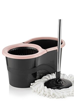 Sillgech 360 Derece Dönebilen Smart Mop Temizlik Paspas Seti 13 Litre Pembe