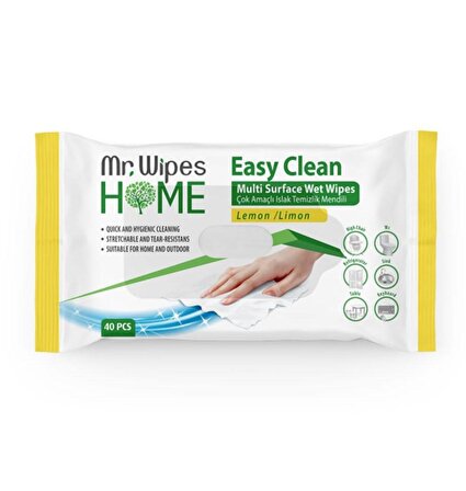 Farmasi Mr.Wıpes Easy Clean Temizleme Mendili Limon Kokulu 40'lı