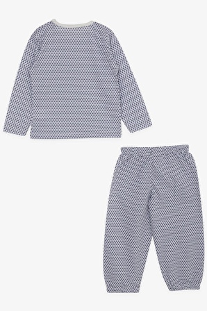 Breeze Kız Bebek Pijama Takımı Minik Çiçek Desenli 9 Ay-3 Yaş, Beyaz