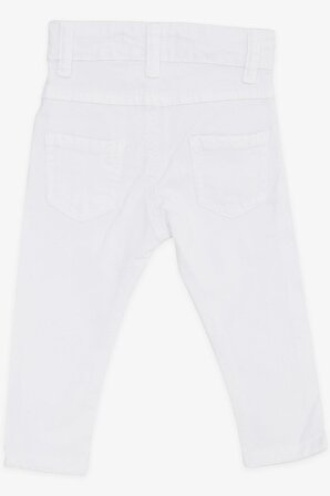BREEZE Kız Çocuk Kot Pantolon Cebi Taş Aksesuarlı 1-4 Yaş, Beyaz