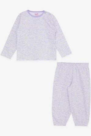 Breeze Kız Bebek Pijama Takımı Desenli 9 Ay-3 Yaş, Açık Lila