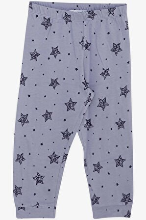 BREEZE Kız Çocuk Pijama Takımı Yıldız Desenli 1.5-5 Yaş, Lila