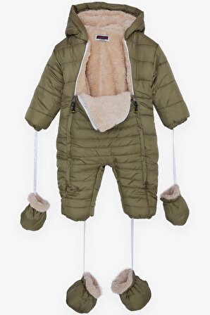 Breeze Erkek Bebek Astronot Mont Kapüşonlu Armalı 9 Ay-2 Yaş, Haki Yeşil