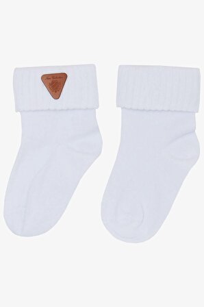 Katamino Erkek Bebek Soket Çorap Armalı 0-18 Ay, Beyaz