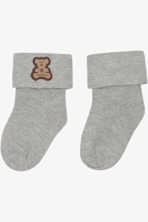 Katamino Erkek Bebek Soket Çorap Ayıcık Amalı 0-18 Ay, Gri