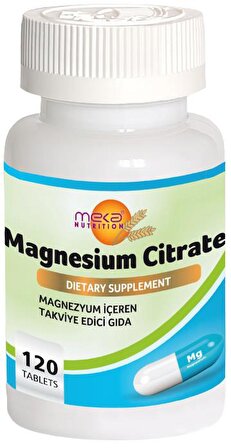 Meka Nutrition Magnesium Citrate 120 Tablet Magnezyum Sitrat 