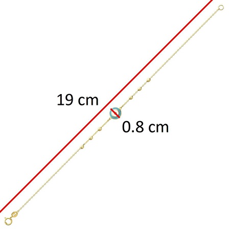 14 Ayar Altın Nazar Boncuğu Bileklik