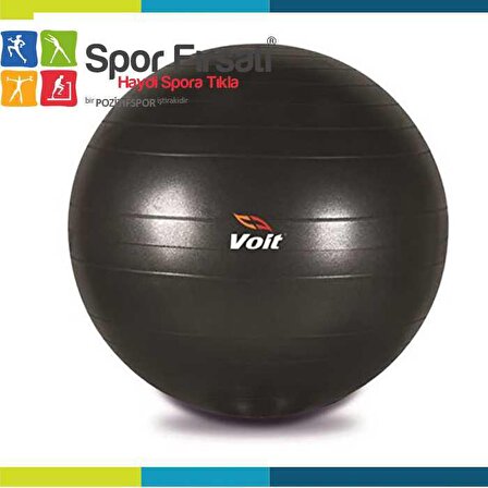 Voit Pilates Topu Gymball Siyah 65 Cm Pompalı