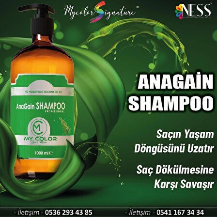 Mycolor style&more 1000 ml Anagain saç dökülmesi önleyici besleyici onarıcı ve güçlendirici şampuan