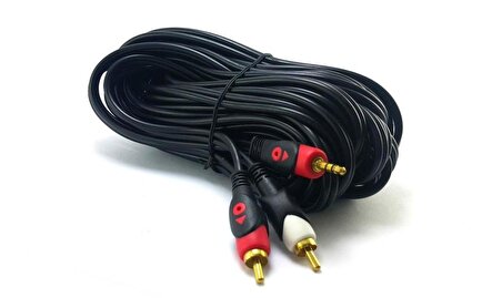 Electroon 2RCA-3,5mm Stereo Kablo 10Metre Gold