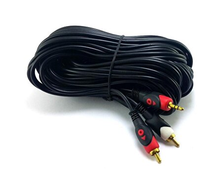 Electroon 2RCA-3,5mm Stereo Kablo 10Metre Gold