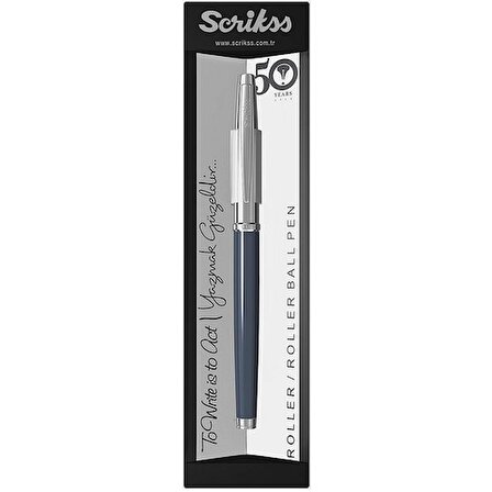 Scrikss Roller Kalem 800 Lacivert Yarı Krom