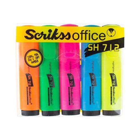 Scrikss Office Fosforlu Kalem Seti Canlı Renkler 5'li Sh712