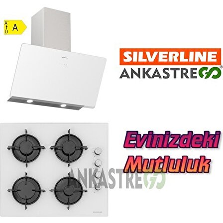 Silverline CS5349W01 - 3457 Soho 60 Beyaz Cam Ankastre Set