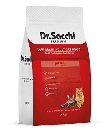 Dr.Sacchi Yetişkin Sığır Etli Kedi Maması 1,5 Kg