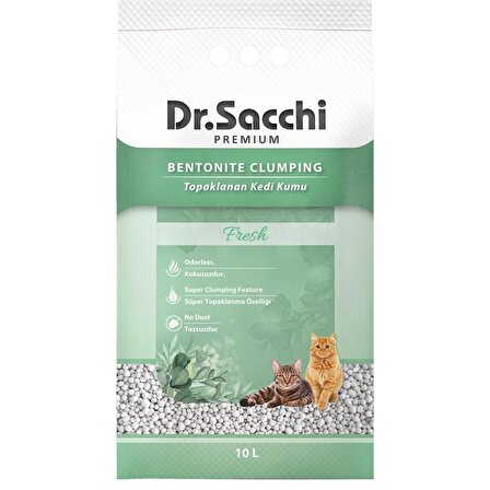 Dr.Sacchi Bentonit Fresh Kedi Kumu 10 Lt