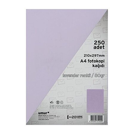 Umur Fotokopi Kağıdı A4 80Gr Renkli Lavender 185