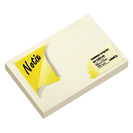 Notix Yapışkanlı Not Kağıdı 100 Yp 50x75 Sarı N-ps-5075
