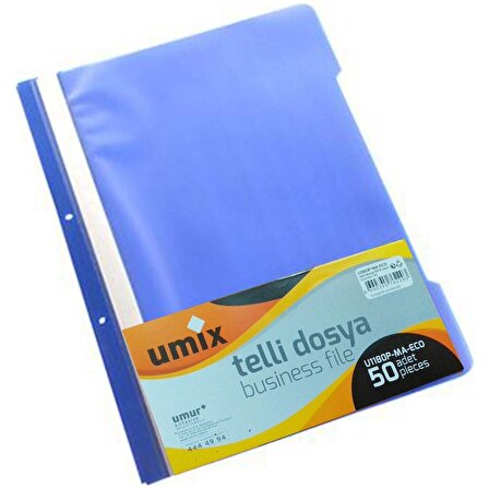 Umix Telli Dosya Eco Plastik Mavi 500'lü paket