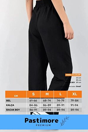 Yeni Sezon Rahat Kalıp Siyah Beli Lastikli Bol Paça Salaş Yazlık Kadın Aerobin Pantolon