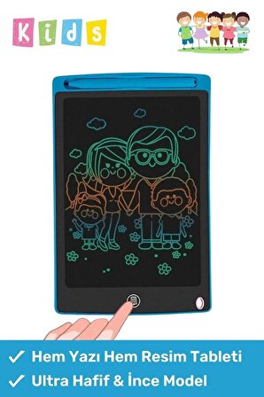 Premium Lcd Ekranlı Kalemli Dijital Çizim Tableti Yazı Tahtası Boyama Resim Akıllı Tablet 8,5 Inç
