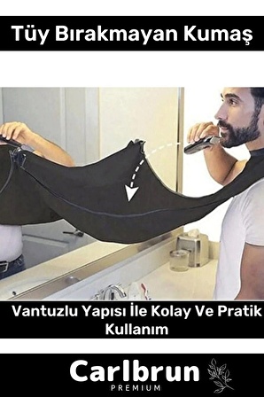 Premium Pratik Vakumlu Aynaya Yapıştırma Aparatlı Evde Saç Sakal Kesme Siyah Tıraş Örtüsü - 2 Adet