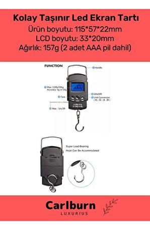 Deluxe Lcd Ekran Seyahat Bavul Ağırlık Tartı Dijital Çok Amaçlı Taşınabilir Bagaj Tartısı Max 40 Kg