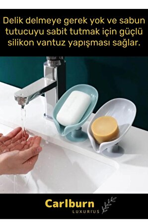 Özel Tasarım Tezgah Üstü Mutfak Banyo Bulaşık Lavabo Vantuzlu Su Tutmaz Giderli Katı Sabunluk
