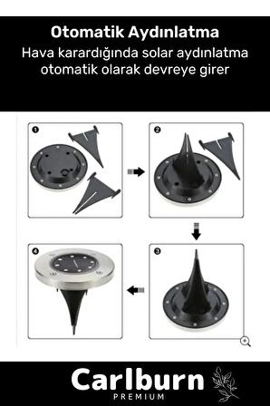 Özel Su Geçirmez Dayanıklı 8 Ledli Solar Güneş Enerjili Işık Bahçe Dekor Aydınlatma Lambası 12 Adet