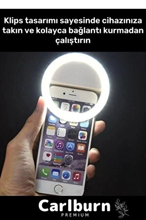 Özel Youtuber 36 Adet Led Selfie Işıklı Telefon Tutucu Makyaj Işığı Kayma Engelleyici Light Flaşı