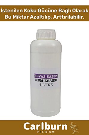 Özel Üretim Kalıcı Yoğun Yağ Bazlı Tüm Ürünlerle Kullanıma Uygun Hamam Beyaz Sabun Mum Esansı 1 LT