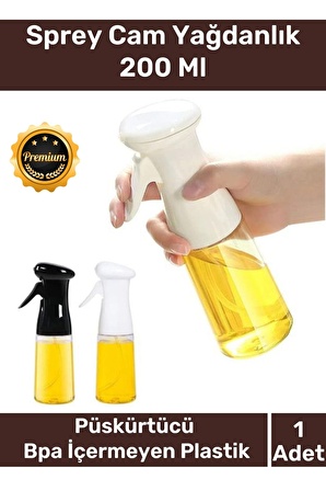 Deluxe Atomize Başlık Fan Şekilli Püskürtücü Bpa İçermeyen Plastik Sprey Cam Yağdanlık 200 Ml 1 Adet