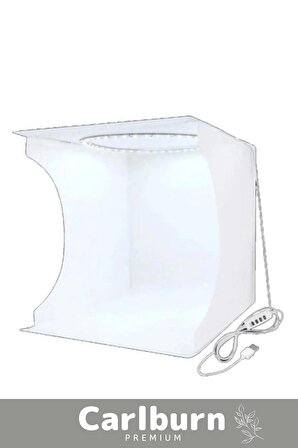 Premium Üretim Beyaz Led Işıklı Portatif Taşınabilir 23x24x23 Cm Ürün Fotoğraf Çekim Çadırı