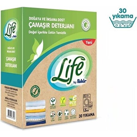 Fakir Life Doğal Toz Çamaşır Deterjanı 30 Yıkama 6 x 1,5 kg