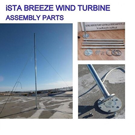 İstaBreeze Direk Seti 4 metre - Rüzgar Türbini için 40 kg taşıma kapasiteli