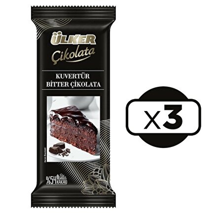 Ülker Kuvertür Bitter Çikolata 3 x 200 G