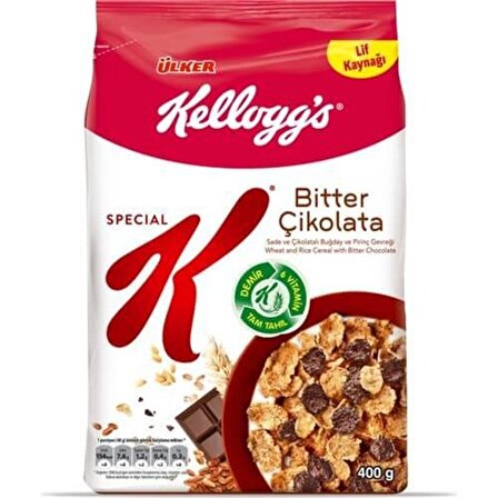 Kellogg's Special K Bitter Çikolatalı Kahvaltılık Tam Buğday ve Pirinç Gevreği 400 Gr,Tam Tahıllı