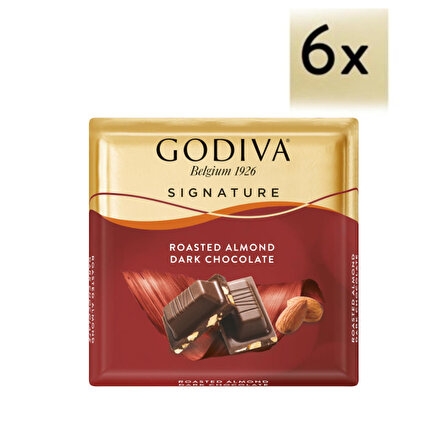  Badem Bitter Kare Çikolata (60g), 6 Adet
