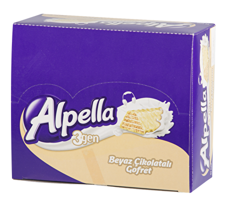 Alpella 3Gen Beyaz Çikolatali Gofret 28 g 24'lü