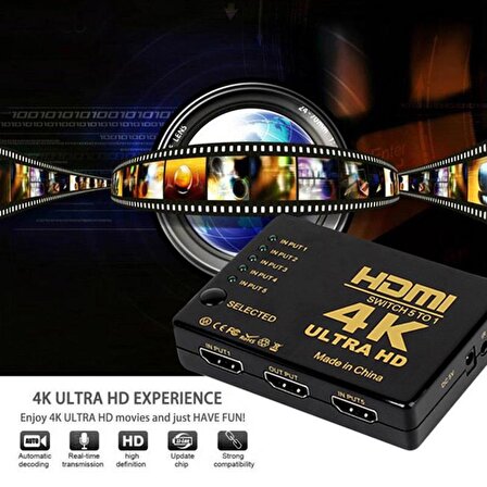 Gplus IFSWT-501 5 Port Kumandalı 4K 2160p 3D Uyumlu HDMI Switch
