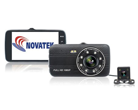 Novatek NT88D 4" IPS Ekran 8 LED Işık Full HD Araçiçi Çift Kamera